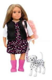 Лялька LORI 15 см Гіа з собачкою Далматинець LO31058Z