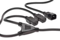 Сетевой шнур Digitus splitter (C14/M - 2xC13/F) 1.7m, black