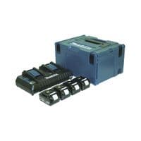 Набор аккумуляторов + зарядное устройство Makita 197156-9, LXT BL1840 x 4шт (18В, 4Ач) + DC18RD, кейс Makpac 3