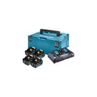 Набор аккумуляторов + зарядное устройство Makita 198091-4, LXT BL1860B x 4шт (18В, 6Ач) + DC18RD, кейс Makpac 3
