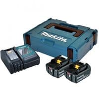 Набір акумуляторів + зарядне пристрій Makita 198116-4, LXT BL1860B x 2шт (18В, 6Ач) + DC18RC, кейс Makpac