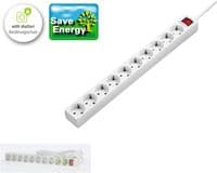 Мережевий подовжувач Hama 10XSchuko 3G*1.5мм 3м White