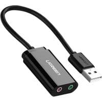 Звуковая карта USB AUX jack, TRS(Mic + Ear) ALC4042 Ugreen Черный US205