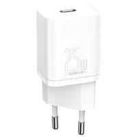 Зарядний пристрій Baseus Super Silicone PD Charger 25W (1Type-C) White (TZCCSUP-L02) + кабель Type-C