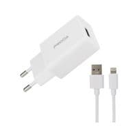 Зарядное устройство Proda PD-A43i USB 2.4A + кабель USB Lightning White