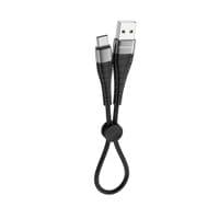 Кабель BOROFONE BX32 Munificent Type-C 0.25m, aluminum alloy casing, nylon braid Black