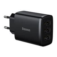 Зарядний пристрій Baseus Compact 17W (3 USB) Black (CCXJ020101)