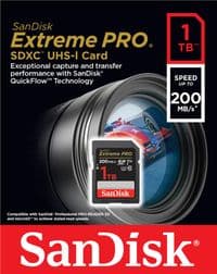 Карта памяти SanDisk SD 1TB C10 UHS-I U3 R200/W140MB/s Extreme Pro V30