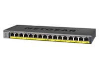 Комутатор NETGEAR GS116PP 16x1GE PoE+(183Вт), FlexPoE, некерований