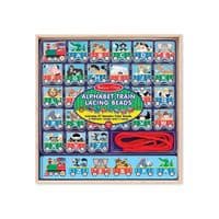 Розвиваюча іграшка Melissa&Doug дерев'яна шнурівка-паровозик "Алфавіт" (MD9497)