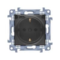 Розетка електрична SIMON10 SCHUKO IP44 з кришкою, графіт