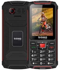 Мобільний телефон Sigma mobile X-treme PR68 Black-Red, 2 Sim, 2.8" (240x320), microSD (max 32Gb), Cam 0,3Mp, GPS, no Wi-Fi, BT, FM, MP3, Li-Ion 4000mAh