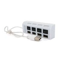 Концентратор USB 2.0, 4 ports, White з перемикачами на кожен порт (YT-HWS4HS-W)