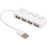 Концентратор USB 2.0, 4 ports, White, 480 Mbps, LED підсвічування, вимикач для шкірного порту (YT-H4L-W)