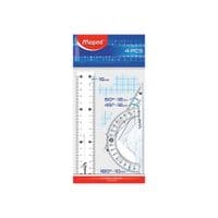 Лінійка Maped набір ESSENTIALS Mini, 15см, 4 предмети, прозрачний (MP.242815)