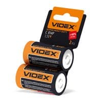 Батарейка C (R14), солева, Videx Excellent!, 2 шт, 1.5V, Shrink (R14P/C 2pcs SHRINK CARD)