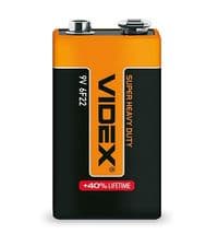 Крона сольова (6F22), Videx, 1 шт, 9V, Shrink