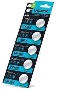 Батарейка CR2032, литиевая, Videx, 5 шт, 3V, Blister