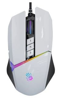 Миша A4Tech W60 Max Bloody, Panda White, USB, оптична (сенсор MAX BC3332-A), 100-10000 dpi, RGB підсвічування (5 профілів), 10 кнопок, ніжки X'Glide, 1.8 м