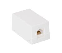 Розетка RJ45 (мережева), 1-портова UTP, біла, 5E категорія, Tecro (SFBX-01-RJ45)