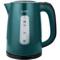 Электрочайник First FA-5417-7-GN, Turquoise, 2200W, 1.7 л, индикатор уровня воды, пластик