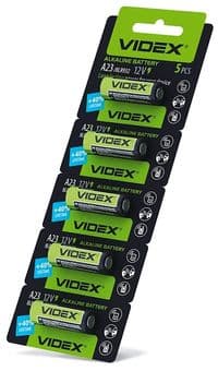 Батарейка A23 (MN21), лужна, Videx, 5 шт, 12V, Blister