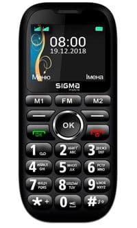 Мобільний телефон Sigma mobile Comfort 50 Grand "бабусефон", 2 Sim, дисплей 2.3" колірний (320x240), моноблок, Spreadtrum SC6531H, підтримка microSD (max 32GB), FM-радіо, фонарик, BT, Cam 0.3Mp