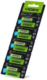 Батарейка A27 (MN27), лужна, Videx, 5 шт, 12V, Blister