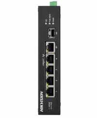 PoE комутатор Hikvision DS-3T0306HP-E/HS, 4x10/100 PoE, 1хRJ45 Uplink, 158х101х31 мм, Black