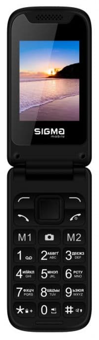 Мобільний телефон Sigma mobile X-style 241 Snap Black, 2 Sim, дисплей 2.4" колір (240x320), розкладачка, SC6531E, підтримка microSD (max 32GB), FM, BT, Cam 0.3Mp, 800 mAh, 800 mAh