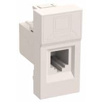 Розетка RJ45 (мережева), 1-портова UTP, біла, 5E категорія, IEK, серія "ПРАЙМЕР" (CKK-40D-RI1-K01)
