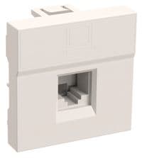 Розетка RJ45 (мережева), 1-портова UTP, біла, 5E категорія, IEK, серія "ПРАЙМЕР" (CKK-40D-RI2-K01)