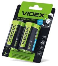 Батарейка D (LR20), лужна, Videx, 2 шт, 1.5V, Blister