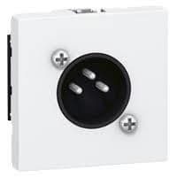 Розетка MOSAIC Legrand аудіо XLR, 3-pin, "тато", 2 модулі, біла