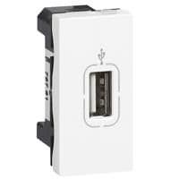 Розетка USB Legrand типу А, 1 модуль, Mosaic, білий