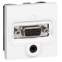 Розетка Legrand HD15 (VGA) + AUDIO 3,5мм, гвинтове з'єднання 2 моди Білий