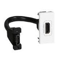 Розетка HDMI Legrand типа А, 1 модуль, Mosaic, белый со шнуром 15см
