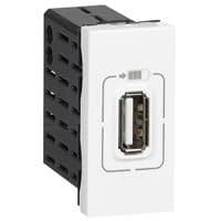 Розетка Legrand 1хUSB 5В 1100 мA MOSAIC (1 мод) білий