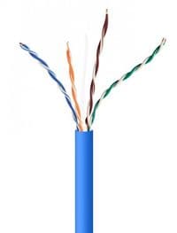CAT5e, одножильна, алюміній під міддю (CCA з AWG24), неекранована, блакитний, 305 м