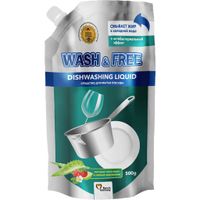 Засіб для ручного миття посуду Wash&Free екстракт алое вера та лісової земляниці дой-пак 500 г (4260637724670)