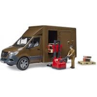 Спецтехника Bruder автомобиль MB Sprinter курьер UPS с фигуркой и аксессуарами (02678)