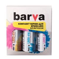 Комплект чорнил Barva Epson L800/L850/L1800, Black/Cyan/Light Cyan/Magenta/Light Magenta/Yellow, 6x90 г чорнил (L800-090-MP)