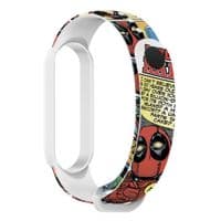 Ремінець до фітнесу браслета Armorstandart Superhero для Xiaomi Mi Band 7/6/5 DP Comix White (ARM59252)