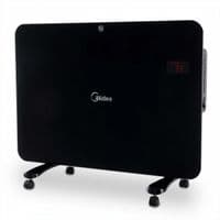 Конвектор Midea NDK15-15MR Black, 2000W, настінний/підлоговий, закритий тип тіну, площа обігріву 20 кв.м., зі скляною панеллю, 24 рік. таймер, пульт керування, ніжки в комплекті