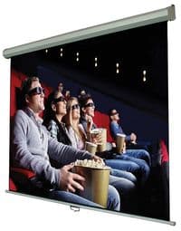 Настенный экран Walfix SNM-7 диагональ 92", габариты 203 х 114 см, соотношение сторон 16:9, механизм обратной скручивания, виниловое матовое полотно белого цвета.