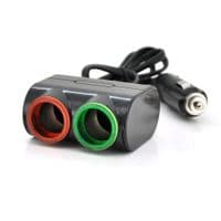 Автомобильный разветвитель Olesson на 2 гнезда + 1 х USB, 500 mA, с кабелем, Black (Ol-1631)