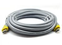Кабель HDMI - HDMI 10 м Merlion Grey, V2.0, конектор Grey/Yellow (YT-HDMI(M)/(M)HSV2.0-10m)