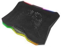 Підставка для ноутбука до 17" Esperanza "Xalok", Black, 1x18 см вентилятор (17-20 dB, 800 rpm), 10 режимів RGB підсвічування, 2xUSB, 400x300x26 мм (EGC110)