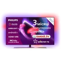 55", OLED EX, UHD, HiRes Ambilight, Android 11, 4/ 16 ГБ, HDMI 2.1 (VRR, eARC, ALLM), звук 70 Вт  55OLED807/12