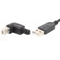 Кабель USB AM-BM, 1.0 м, кут 90° донизу, чорний